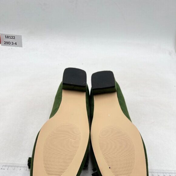 YDN Women Chunky Block Low Heel Loafers Square Toe Tassel Fringed Pumps Green - Picture 7 of 8